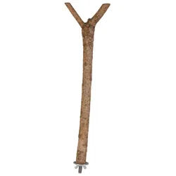 TRIXIE Sitzstange Y-Form, Schraubbefestigung, Rindenholz, 35 cm / Ø 18 mm