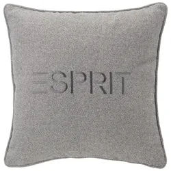 Esprit Kissenhülle , Grau , Textil , Schriftzug , 45x45 cm , hochwertige Qualität , Heimtextilien, Bezüge, Kissenbezüge