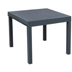 Gardenson Gartentisch , Dunkelgrau , Metall , rechteckig , eckig , 90x75x180 cm , ausziehbar, gastro- und objekttauglich, wetterbeständig, platzsparend , Gartenmöbel, Gartentische, Gartentische ausziehbar