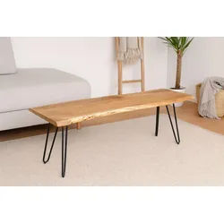 SAM® Sitzbank Quento, Akazie, Baumkante, verschiedene Metallgestelle und Größen beige 200 cm x 45 cm x 42 cm