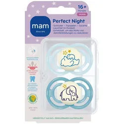 mam Perfect Night Schnuller Silikon Blau 16m+