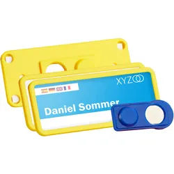 10 Namensschilder TEAM, magnetisch 75 x 27 mm | gelb, Kunststoff