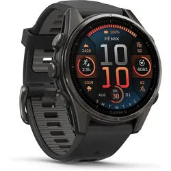 Garmin Smartwatch Fenix 8 - 43 mm AMOLED Sapphire Schwarz Carbongrau Titan 010-02903-21 - schwarz