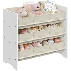 Mid.you Kinderregal , Weiß, Beige , Holzwerkstoff , 3 Fächer , 62.5x60x29.5 cm , stehend , Babymöbel & Kindermöbel, Babyzimmer, Babyregale & Kinderregale