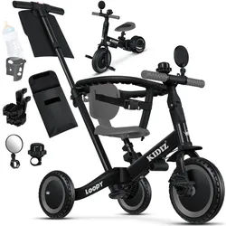 KIDIZ Laufrad, 6in1 Dreirad Loopy Laufräder Lauffahrrad Kinderdreirad schwarz