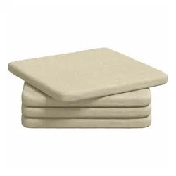 vidaXL Sitzauflage Sitzkissen 4 pcs Creme 40 x 40 x 3 cm Stoff, (4 St)