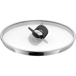 WMF Topfdeckel , Schwarz, Edelstahlfarben , Metall, Kunststoff, Glas , rund , Kochgeschirr, Töpfe, Topfdeckel