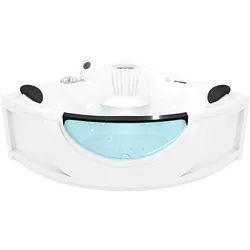 AcquaVapore Whirlpool Vollausstattung Pool Badewanne Eckwanne Wanne W25H-TH-SC 150x150cm mit Heizung, aktive Schlauch-Reinigung