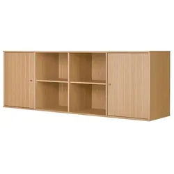 Hammel Furniture Sideboard Mistral, Hochwertig Schrank, hängend/stehend, mit 2 gerillten Türen, und 4 verstellbare Einlegeböden, B: 176 cm, anpassungsbar Designmöbel beige
