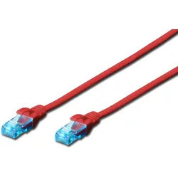 Digitus Patch-Kabel RJ-45 (M) zu RJ-45 (M) 5 m CCA U/UTP Cat 5e rot (DK-1512-050/R)