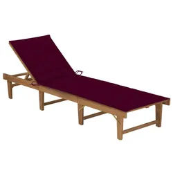 vidaXL Gartenliege Klappbare Sonnenliege mit Auflage Massivholz, 1 St.