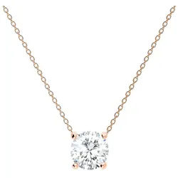 LÖB Kette mit Anhänger 750er Roségold Vergoldet Kette Zirkonia Stein Anhänger Rund Solitär (Geschenke für Frauen Beste Freundin Mutter Mama Damen Ehefrau sie zum Geburtstag Ostern Muttertag Muttertagsgeschenk, Inkl. Schmuckbox), Trachtenkette Trachtenschmuck Dirndl Schmuck Tropfen Tropfenanhänger goldfarben