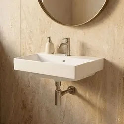 CARLDIX x LAUFEN Handwaschbecken 45 cm A91001004501 Weiß, 450 x 360 mm, mit Hahnloch und Überlauf, Wandmontage