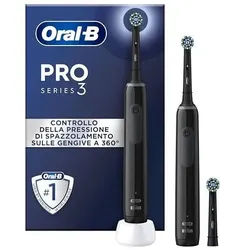 Oral-B - Elektrische Zahnbürste 'Pro 3 + 2. Handstück' in Schwarz 1 St