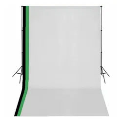 vidaXL Fotostudio-Box 3 x 5 m Fotostudio Set 3 Baumwolle-Hintergründe Rahmen verstellbar 3x5 schwarz