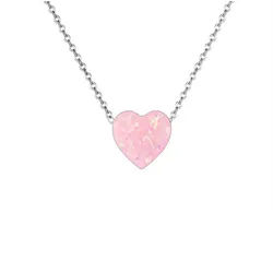 Karisma Kette mit Anhänger Karisma Damen Edelstahl Collier Anhänger Kette - Halskette Herz Liebe, - YLK107 - Pink Opal