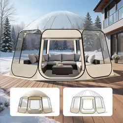 VEVOR Pop-up-Bubble-Zelt, 458 x 432 x 230 cm, transparentes Campingzelt, Garten-Kuppel-Iglu-Zelt mit Fenstern, Sportzelt, 540°-Panoramablick, für 12–15 Personen, Terrasse, Hinterhof