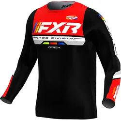 FXR Apex Jugend Motocross Jersey, schwarz-weiss-rot, Größe M