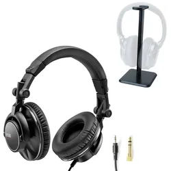 HERCULES Hercules HDP DJ60 DJ Kopfhörer mit Tisch-Stativ DJ-Kopfhörer (Geräuschisolierung, -, Kabelgebunden) schwarz