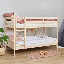 Mid.you Etagenbett , Naturfarben , Holz , Kiefer , vollmassiv,teilmassiv , Höhe ca. 9 cm , 90x200 cm , alternative Größen erhältlich , Babymöbel & Kindermöbel, Kinderzimmer & Jugendzimmer, Stockbetten