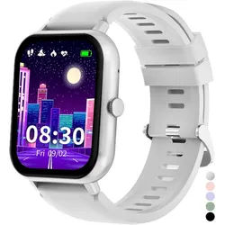 JUBUNRER kidfit-argent Smartwatch (3,4 cm, Android ios), Kinder Smartwatch mit Telefonfunktion, 120 Sportmodi, IP68 wasserdicht silberfarben