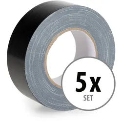 Stagecaptain DT-4850BK-PRO Gewebeband Klebeband Gaffa Tape 50m 5er Pack Schwarz