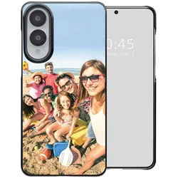 Samsung Galaxy S25 Edge Hülle - Kunststoff Hard Case/Backcover - Handyhülle Schwarz mit Foto od. Logo