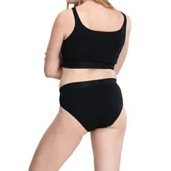 Speidel Bustier Bio Cotton Sport Edition (Vorteilspack, 3-tlg., 3er-Pack) Damen Trägerbustier, kurzes Top aus 100% Bio-Baumwolle schwarz 40
