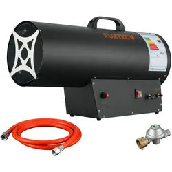 FUXTEC Heizgerät FX-GH51, 50 W, 50kw Heizleistung, Piezo-Zündung, Thermostat, inkl. Druckschlauch schwarz