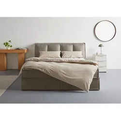 LeGer Home by Lena Gercke Boxspringbett Addyson (Härtegrade H2, H3 und H4 wählbar), Boxspringbett inkl. Topper, 2 Matratzen grau 190 cm x 230 cm