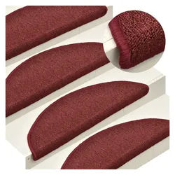 vidaXL Stufenmatte 65 x 24 x 4 cm Treppenmatte Stufenmatte Treppenteppich Stufenteppich 1 rot
