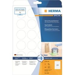 HERMA Special - Polyester - selbstklebend - durchsichtig - 40 mm rund 600 Etikett(en) (25 Bogen x 24) Sicherheits-/Verschlussetiketten