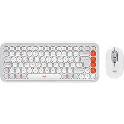 LOGITECH POP Icon Combo, Off-White & Orange, Logi Bolt, USB/Bluetooth, CH