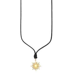 Aniston JEWELRY & WATCHES Kette mit Anhänger Schmuck Geschenk Lederkette mit Anhänger Sonne gelb|goldfarben|schwarz