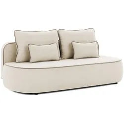 S-Style Möbel Kindersofa Vero im modernen und abgerundeten Design mit Schlaffunktion und Bettkasten aus Beige Plüschstoff mit tauper Paspel , Kunststoff , Echtholz, Teilmassiv,Birke, Buche , Füllung: Polyetherschaumkern,Polyetherschaumkern,Polyetherschaumkern , 210x90x98 cm , Blauer Engel, Oeko-Tex®, Hergestellt in Europa, FSC Mix , Babymöbel & Kindermöbel, Babyzimmer, Kindersessel & Kindertische