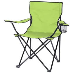 Sunnydays Campingstuhl Falt-Armlehnstuhl Camping-Stuhl mit Armlehne, mit Getränkehalter und Transporttasche grün