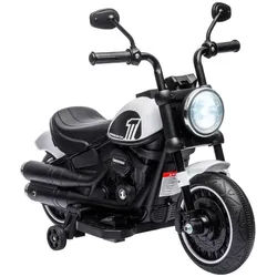 Homcom Kindermotorrad Kinder Elektro-Motorrad Elektrofahrzeug für 1,5-3 Jahre Kinder , Weiß, Schwarz , Metall, Kunststoff , 42x57x76 cm , Freizeit & Co, Gartenspielzeug, Kinder-Elektrofahrzeuge