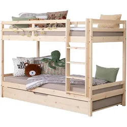 Mid.you Etagenbett , Naturfarben , Holz , Kiefer , massiv , Höhe ca. 18 cm , 90x200 cm , Bettkasten, für Rollrost geeignet , Babymöbel & Kindermöbel, Kinderzimmer & Jugendzimmer, Stockbetten
