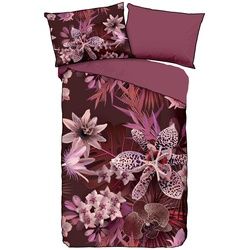 Xxxl Wendebettwäsche , Bordeaux , Textil , Blume , 140x200 cm , Oeko-Tex® Standard 100 , atmungsaktiv, bio , Heimtextilien, Bettwäsche & Leintücher, Bettwäsche, Wendebettwäsche