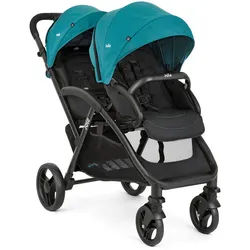 Joie Geschwisterwagen , Schwarz, Hellblau , Textil , 56x101.5x104 cm , Feststellbremse, Fußstütze abklappbar, 5-Punkte-Gurt, für Babyschale geeignet , Baby on Tour, Kinderwagen, Geschwisterwagen & Zwillingskinderwagen