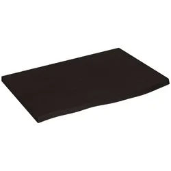 furnicato Tischplatte Ersatztischplatte aus massivem Eichenholz 60 x 40 x 2 cm Dunkelbraun (1 St) braun 40 cm x 2 cm x 2 cm