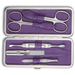 Dreiturm Solingen Maniküre-Etui Dreiturm Maniküre-Etui 5-teilig Solingen Aubergine, 1 tlg. silberfarben