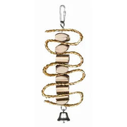 Trixie Natural Living Spielzeug mit Strohband/Glocke, 21 cm