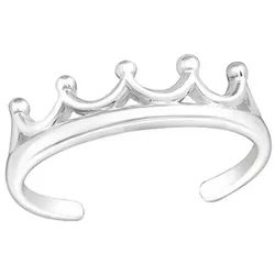 Order & Smile Schmuck Zehenring Zehenring Silber 925: Zehring „Krone“, gestempelt silberfarben