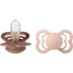 BIBS Supreme Silicone Size 2: 6+ months Schnuller Woodchuck / Blush 2 St.