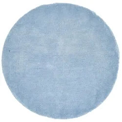 Hochflor-Teppich TOM TAILOR HOME "Shaggy Teppich Cozy", blau (hellblau), H:25mm Ø:140cm, Polyester, Teppiche, Uni Farben, auch in Pastell Farben, weich & kuschelig