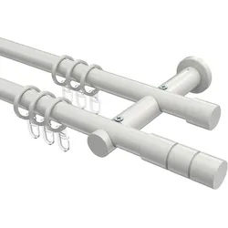 GARDINENSTANGE Platon Elanto 400 cm (geteilt in 2 x 200 cm), 2-läufig, 20 mm Ø Weiß