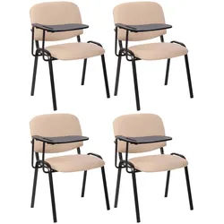 CLP Besucherstuhl 4er Set Stoff creme , Creme , Metall , 53x81x71 cm , Büromöbel, Bürostühle, Besucherstühle