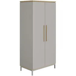 Paidi Babykleiderschrank , Eichefarben, Hellgrau , Holzwerkstoff , Eiche , massiv , 5 Fächer , 94.8x201.9x55.6 cm , Blauer Engel, Goldenes M , Baby & Kindermöbel, Babyzimmer, Babyzimmer-serien
