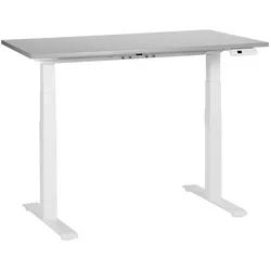Beliani Schreibtisch grauweiß 120/72 cm elektrisch höhenverstellbar Destin Iii , Grau, Weiß , Holz , 120x63x72 cm , Büromöbel, Schreibtische, Schreibtische